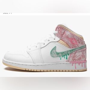 Nike Air Jordan 1 Mid Paint Drip “Ice Cream” SE GS - youth size 4/ladies size 6
